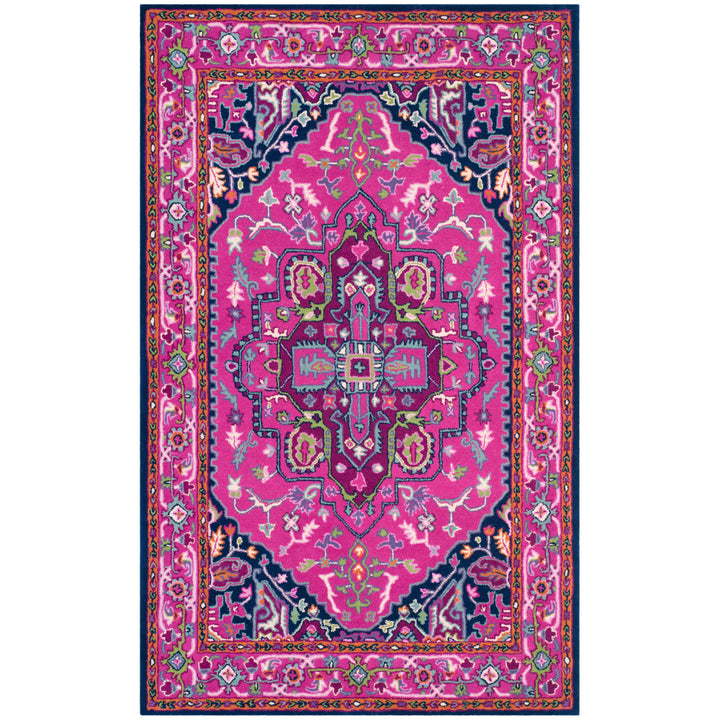 SAFAVIEH Bellagio BLG541C Handmade Pink / Navy Rug Image 10