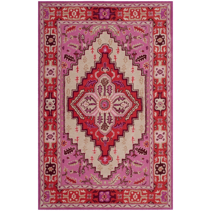 SAFAVIEH Bellagio BLG545A Handmade Red Pink / Ivory Rug Image 8