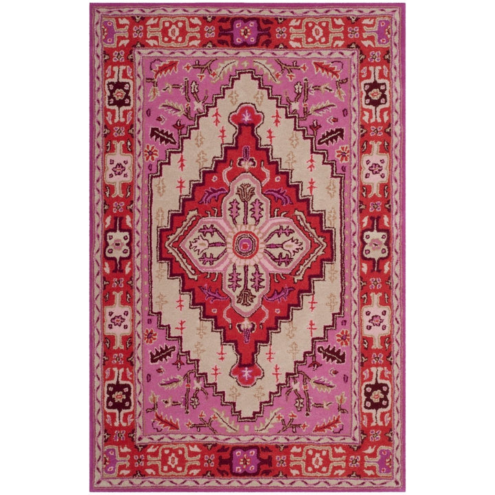 SAFAVIEH Bellagio BLG545A Handmade Red Pink / Ivory Rug Image 1