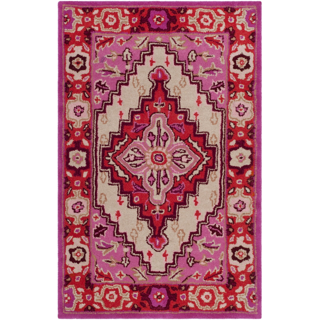 SAFAVIEH Bellagio BLG545A Handmade Red Pink / Ivory Rug Image 9