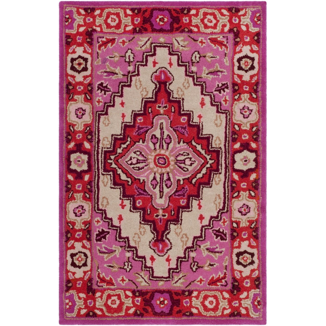 SAFAVIEH Bellagio BLG545A Handmade Red Pink / Ivory Rug Image 1