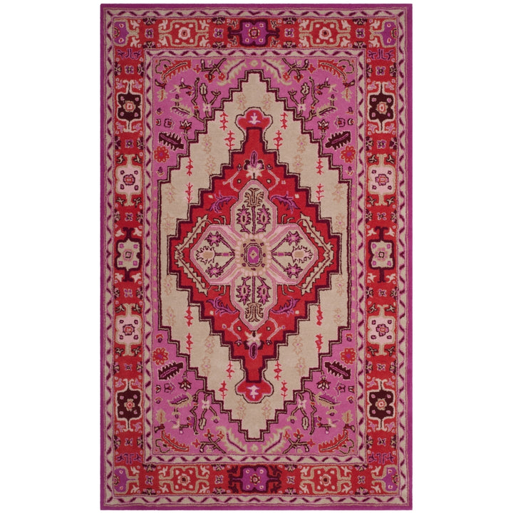 SAFAVIEH Bellagio BLG545A Handmade Red Pink / Ivory Rug Image 10