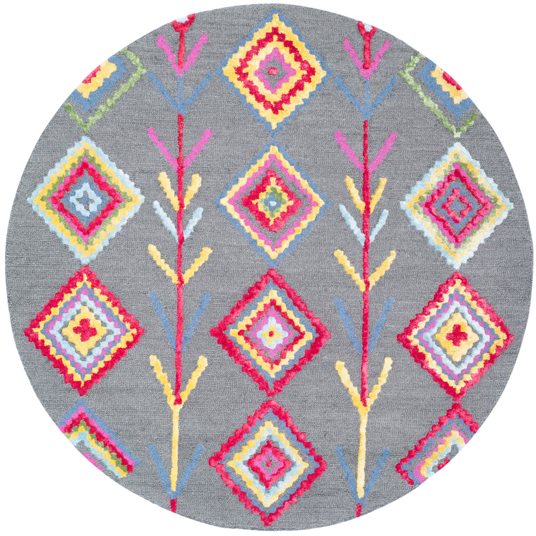 SAFAVIEH Bellagio BLG551A Handmade Dark Grey / Multi Rug Image 4