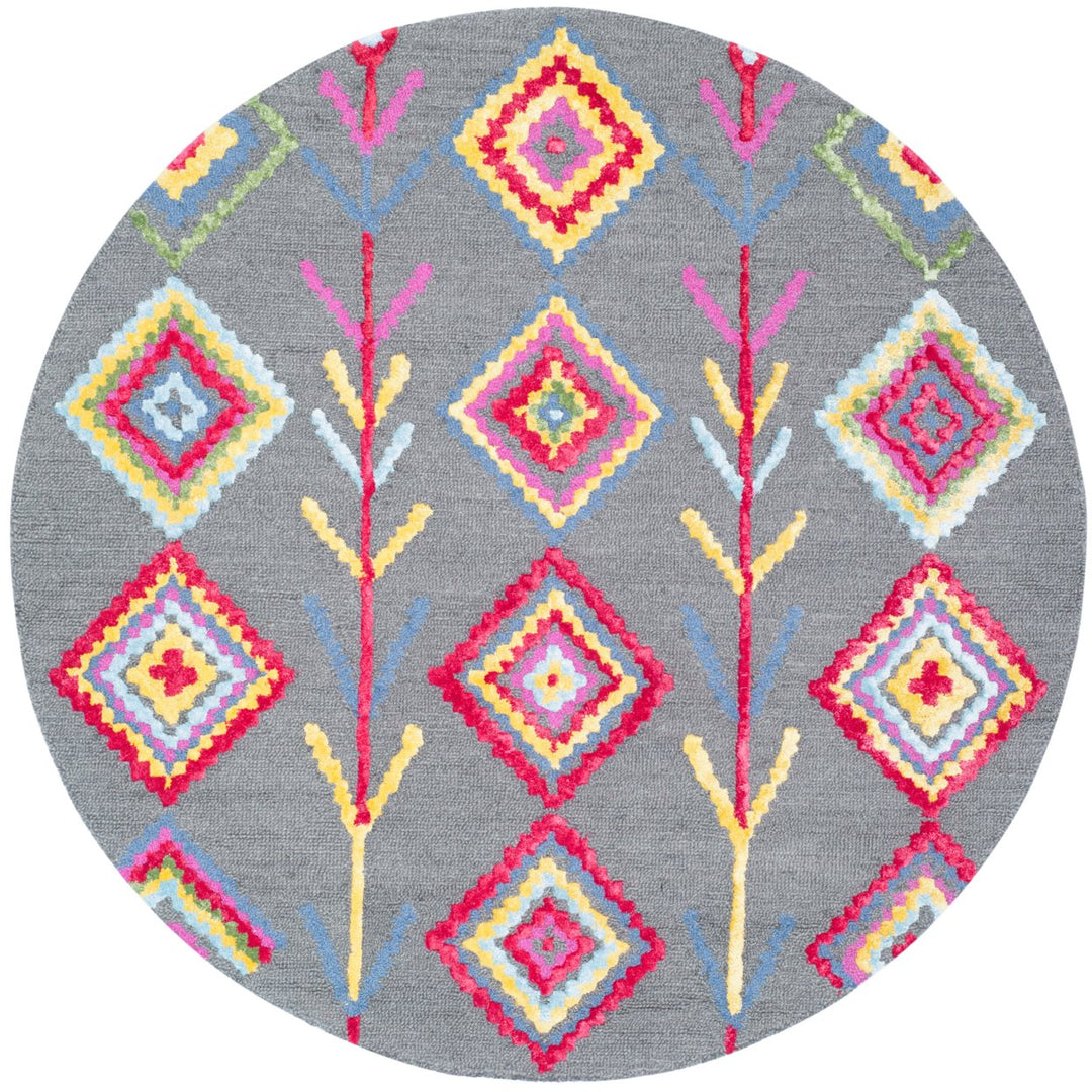 SAFAVIEH Bellagio BLG551A Handmade Dark Grey / Multi Rug Image 1