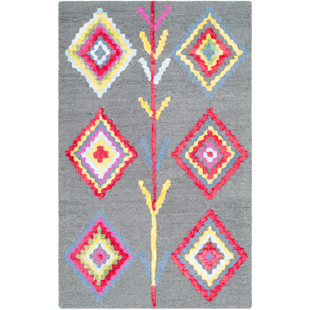 SAFAVIEH Bellagio BLG551A Handmade Dark Grey / Multi Rug Image 8