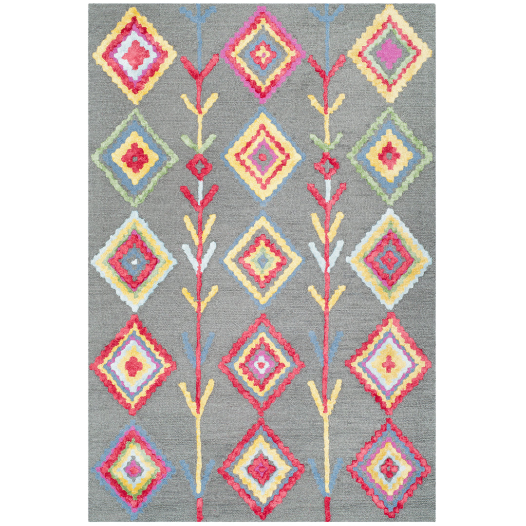 SAFAVIEH Bellagio BLG551A Handmade Dark Grey / Multi Rug Image 9