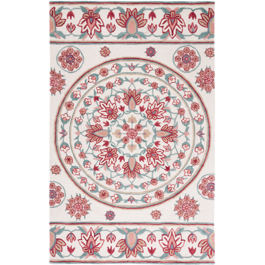 SAFAVIEH Bellagio BLG601A Handmade Ivory / Red Rug Image 1