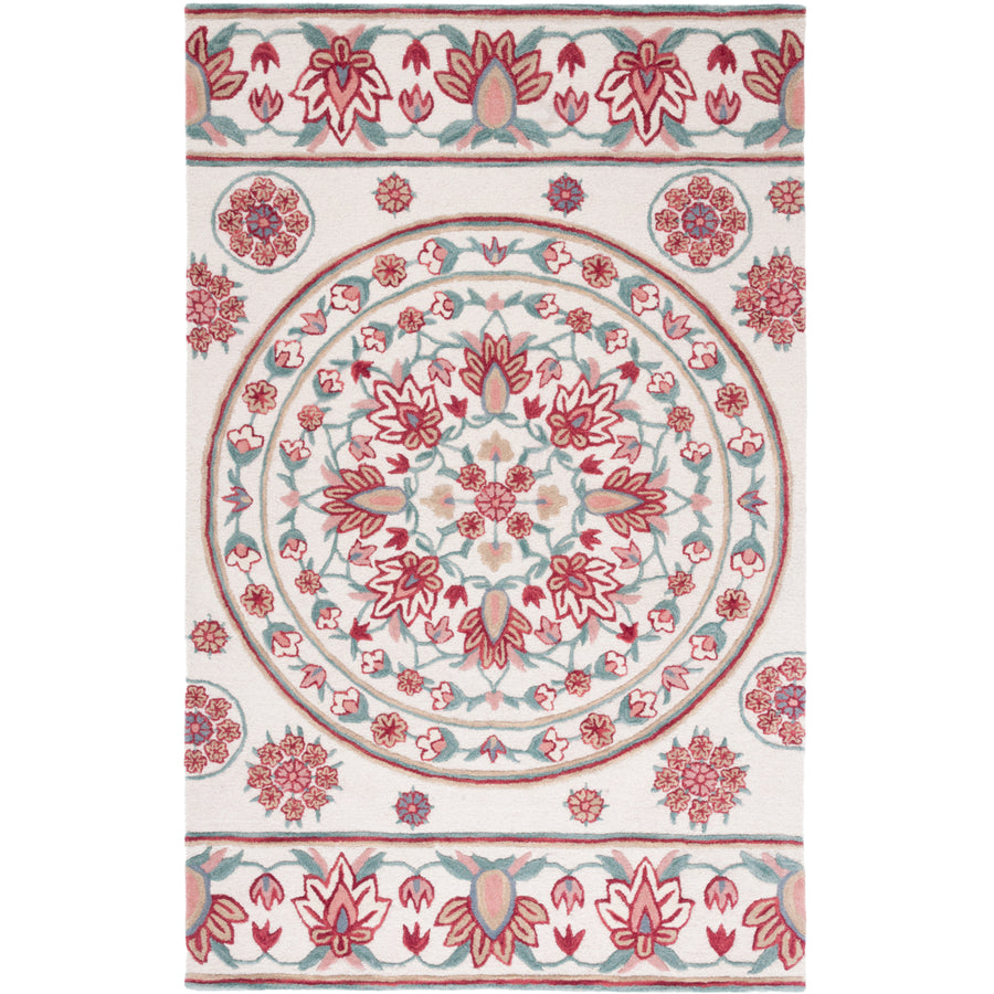 SAFAVIEH Bellagio BLG601A Handmade Ivory / Red Rug Image 1