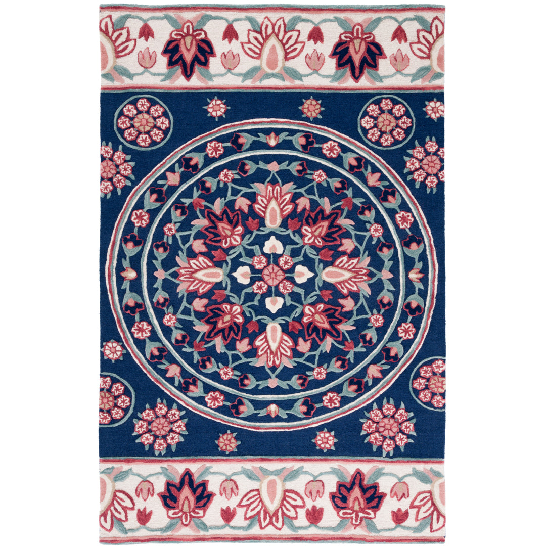 SAFAVIEH Bellagio BLG601N Handmade Navy / Ivory Rug Image 1