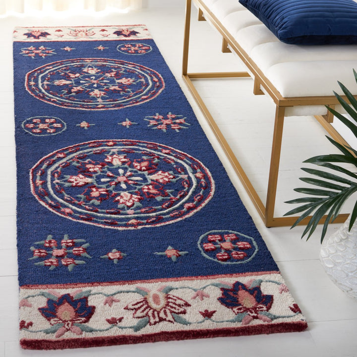 SAFAVIEH Bellagio BLG601N Handmade Navy / Ivory Rug Image 2