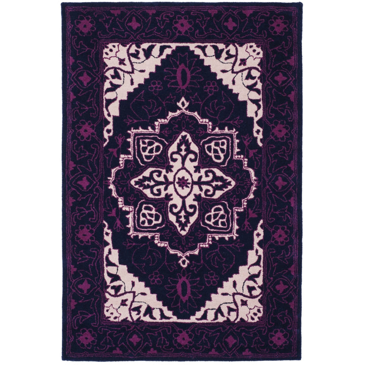 SAFAVIEH Bellagio BLG597A Handmade Purple / Ivory Rug Image 9