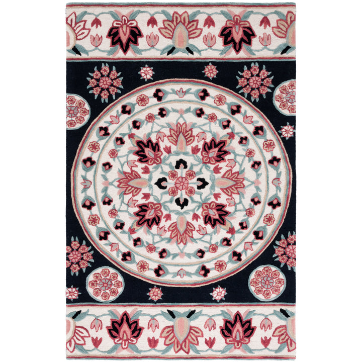 SAFAVIEH Bellagio BLG601Z Handmade Black / Ivory Rug Image 1