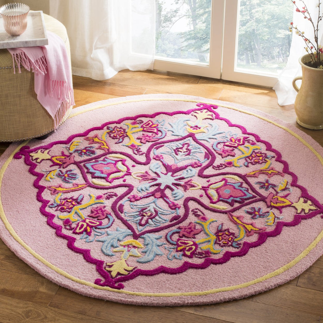 SAFAVIEH Bellagio BLG605A Handmade Pink / Multi Rug Image 10