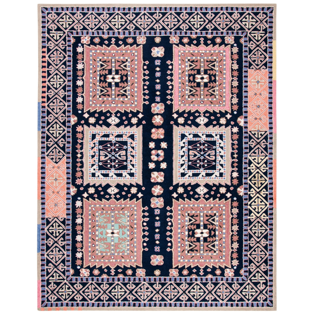 SAFAVIEH Bellagio BLG609Z Handmade Black / Navy Rug Image 1