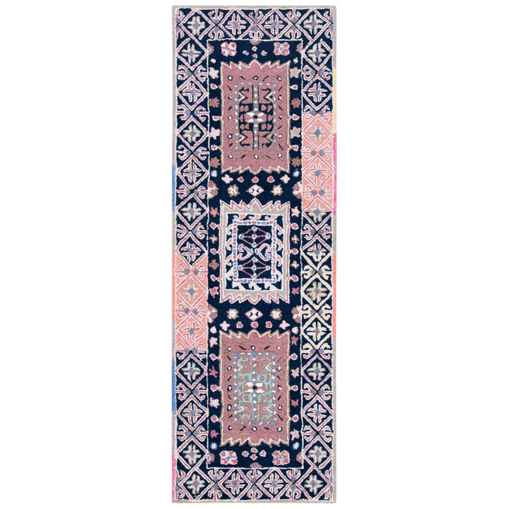 SAFAVIEH Bellagio BLG609Z Handmade Black / Navy Rug Image 5