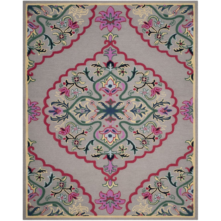 SAFAVIEH Bellagio BLG605D Handmade Dark Grey / Multi Rug Image 1