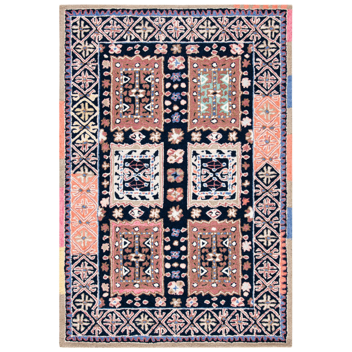 SAFAVIEH Bellagio BLG609Z Handmade Black / Navy Rug Image 9