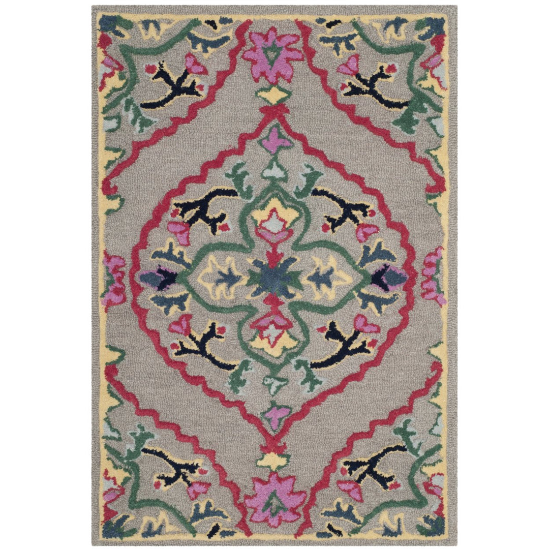 SAFAVIEH Bellagio BLG605D Handmade Dark Grey / Multi Rug Image 3