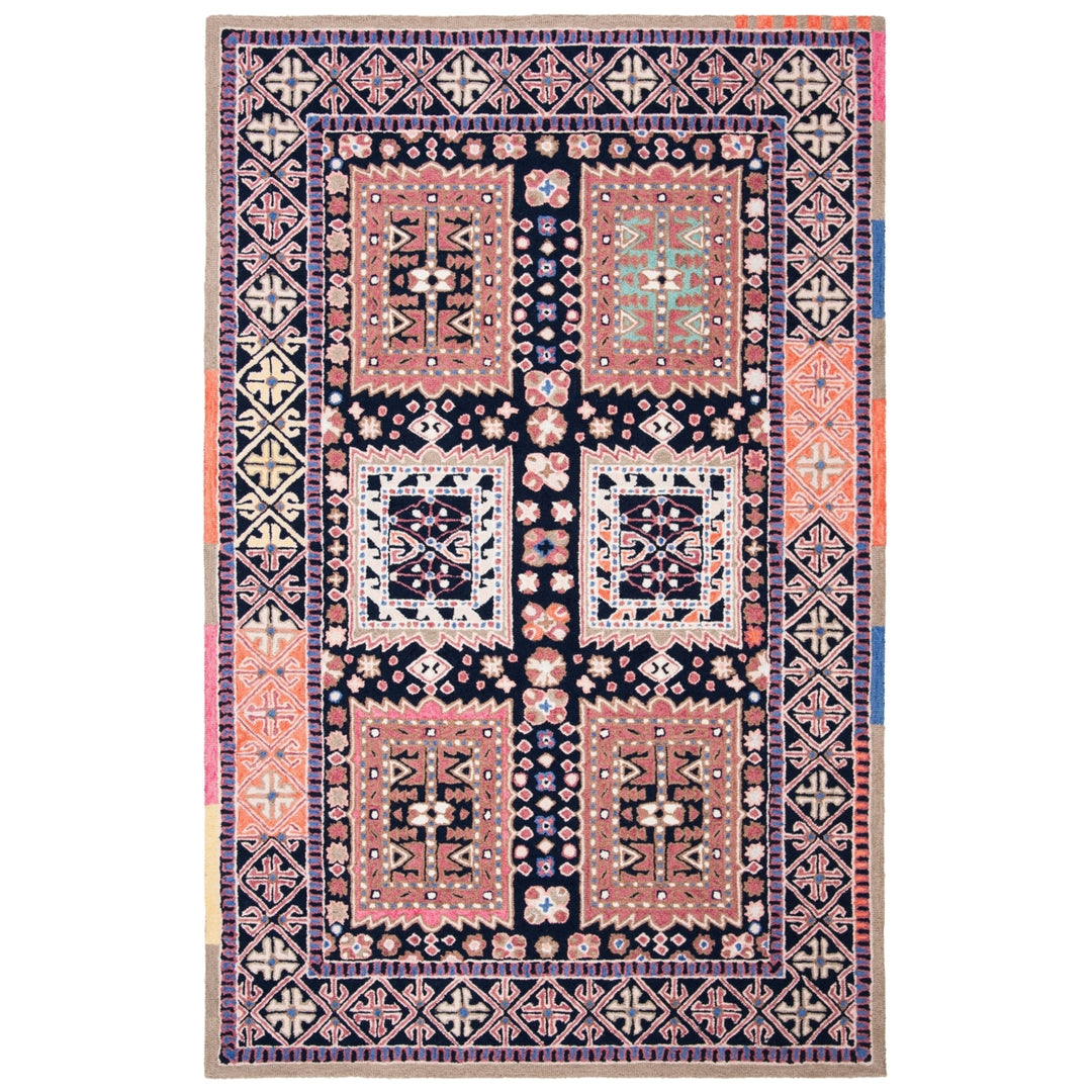 SAFAVIEH Bellagio BLG609Z Handmade Black / Navy Rug Image 10