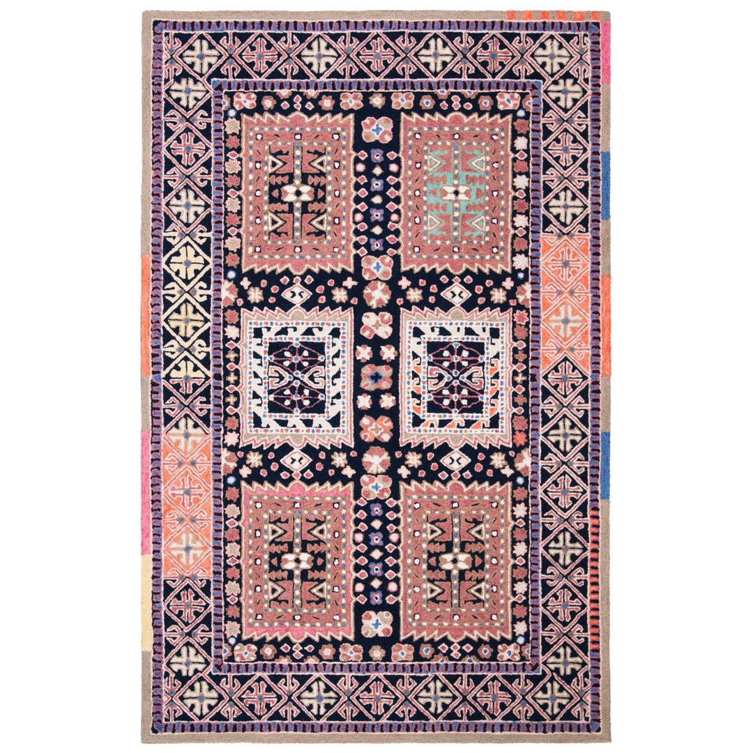 SAFAVIEH Bellagio BLG609Z Handmade Black / Navy Rug Image 1