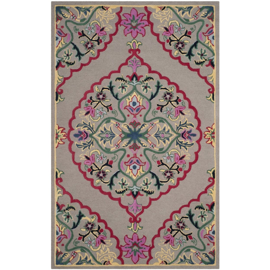 SAFAVIEH Bellagio BLG605D Handmade Dark Grey / Multi Rug Image 9