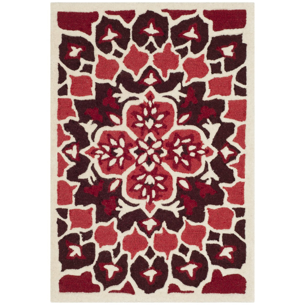 SAFAVIEH Bellagio BLG610K Handmade Red / Ivory Rug Image 2