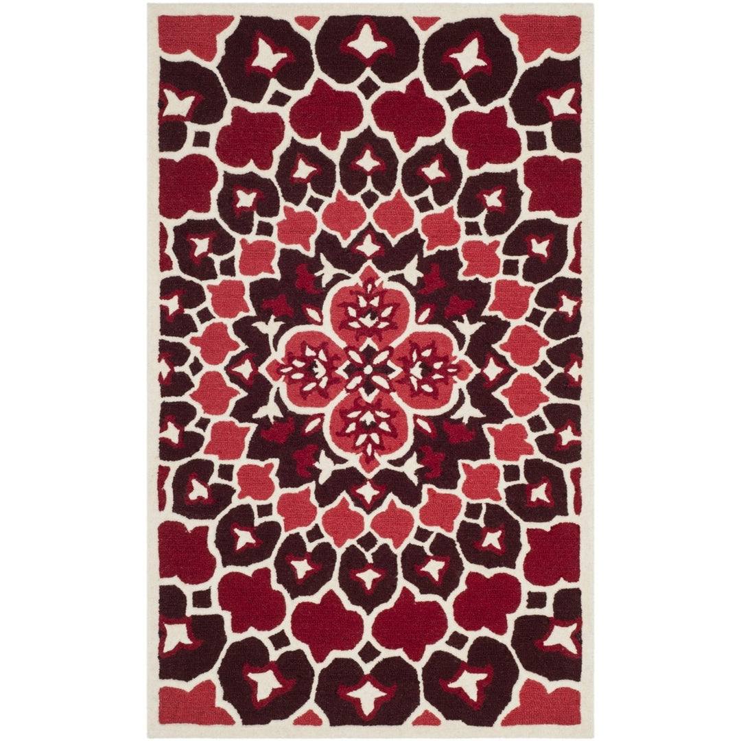 SAFAVIEH Bellagio BLG610K Handmade Red / Ivory Rug Image 1