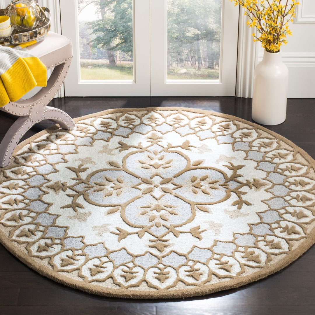 SAFAVIEH Bellagio BLG610B Handmade Ivory /Dark Beige Rug Image 8