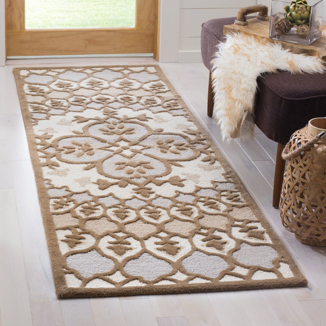 SAFAVIEH Bellagio BLG610B Handmade Ivory /Dark Beige Rug Image 9