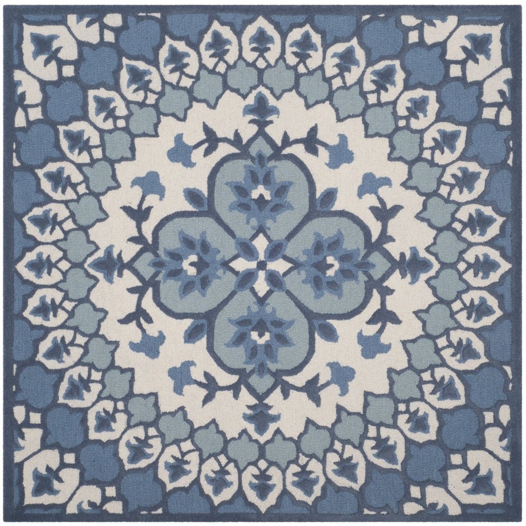 SAFAVIEH Bellagio BLG610G Handmade Ivory / Blue Rug Image 6