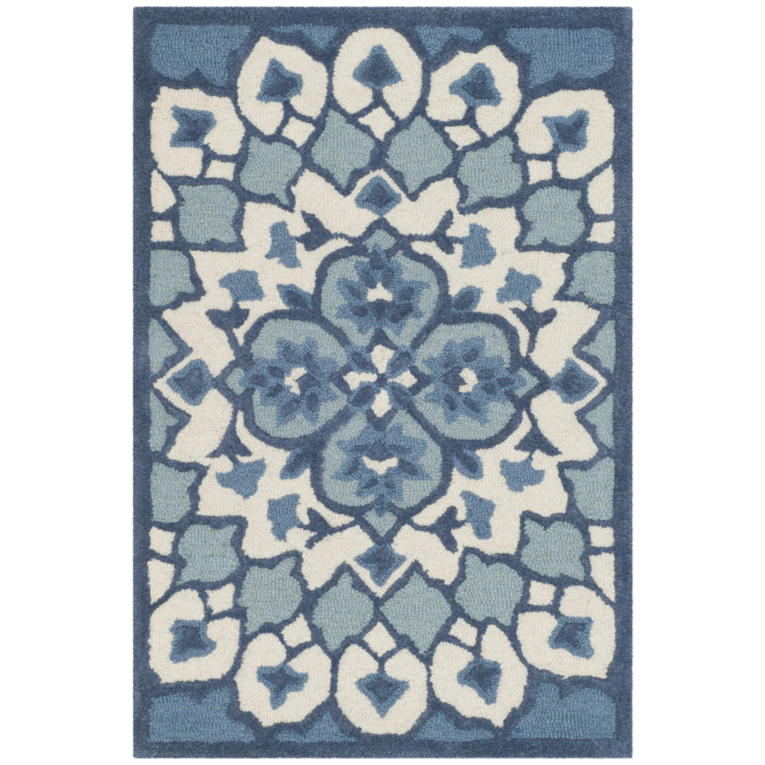 SAFAVIEH Bellagio BLG610G Handmade Ivory / Blue Rug Image 9