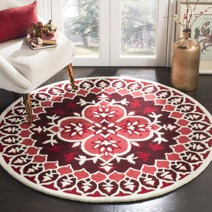 SAFAVIEH Bellagio BLG610K Handmade Red / Ivory Rug Image 8