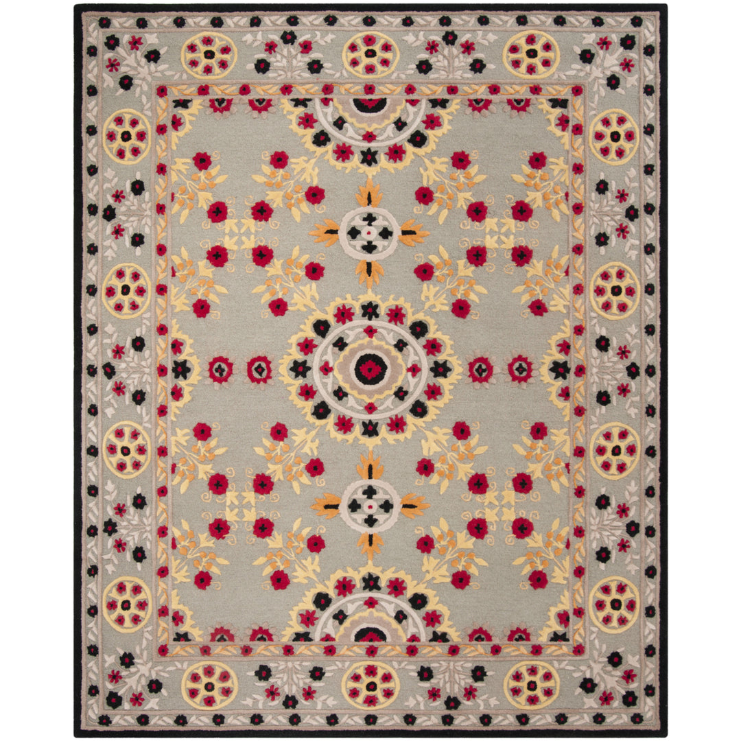 SAFAVIEH Bellagio BLG628A Handmade Light Grey /Black Rug Image 1