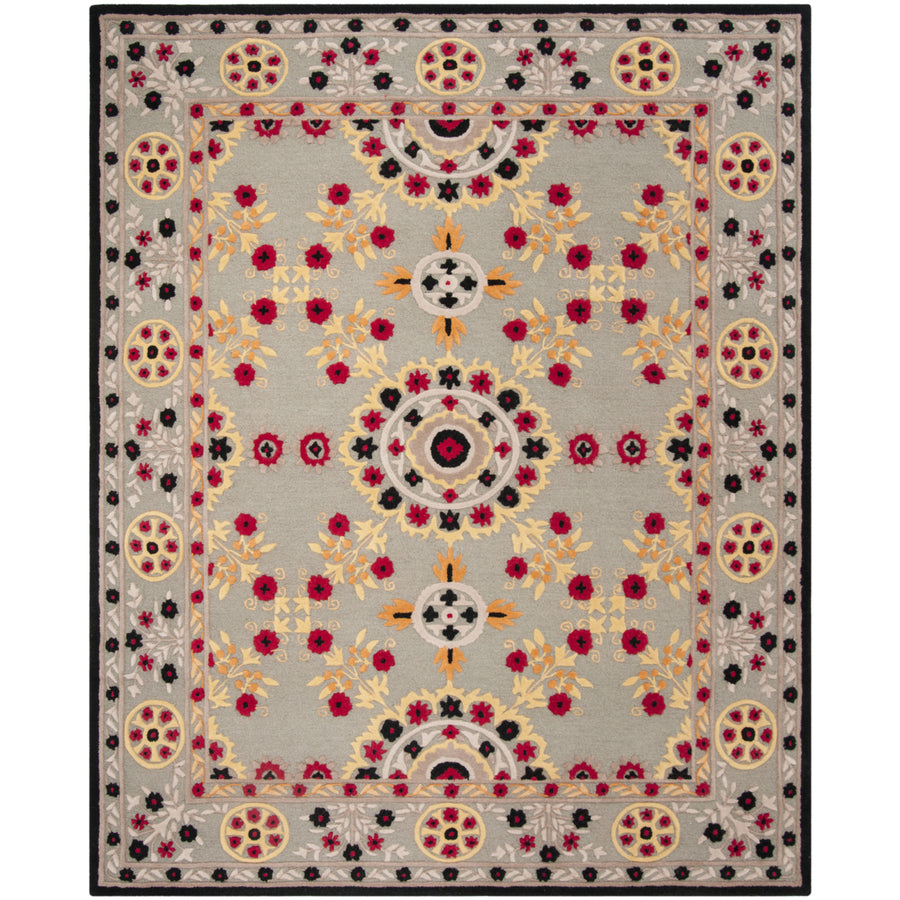 SAFAVIEH Bellagio BLG628A Handmade Light Grey /Black Rug Image 1