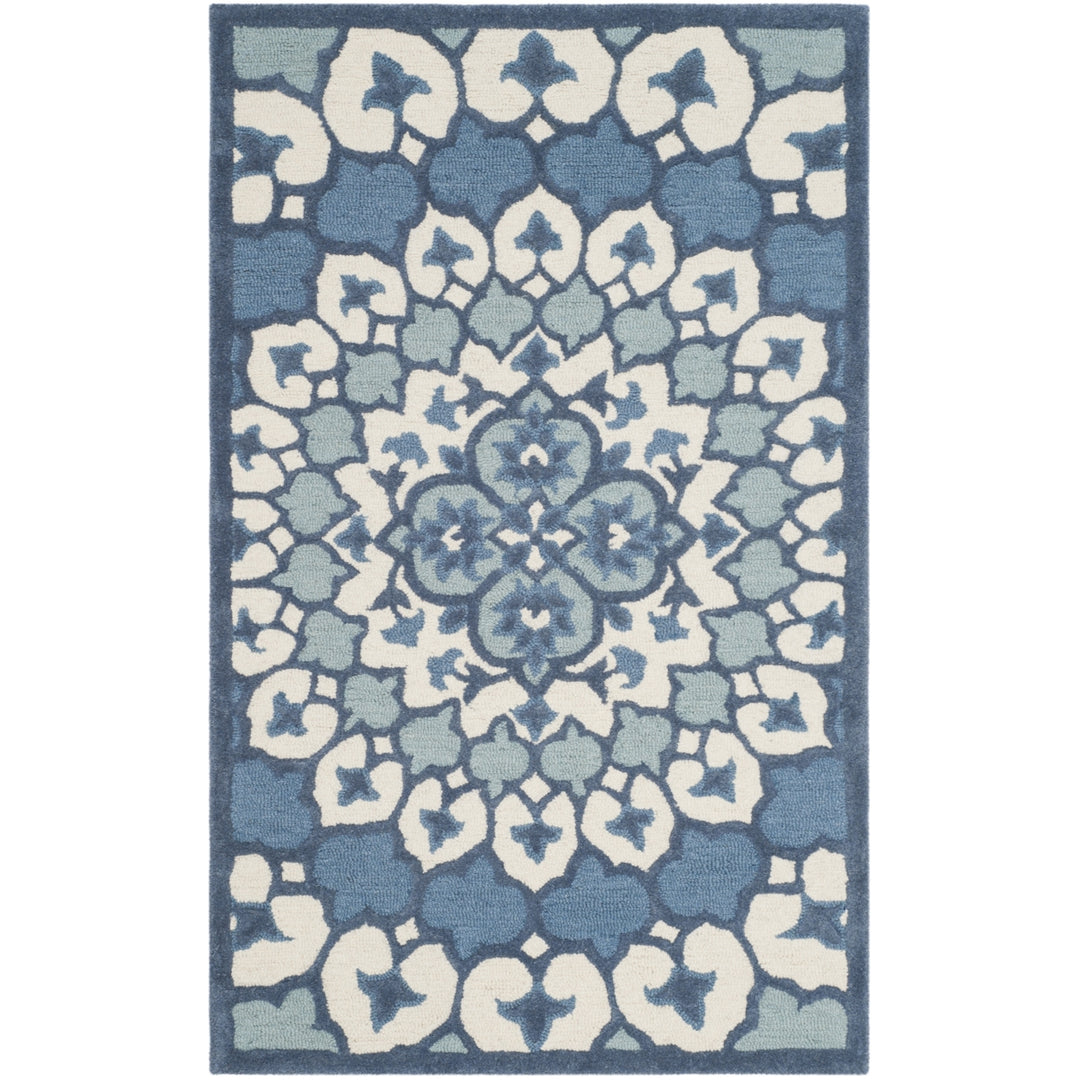 SAFAVIEH Bellagio BLG610G Handmade Ivory / Blue Rug Image 10