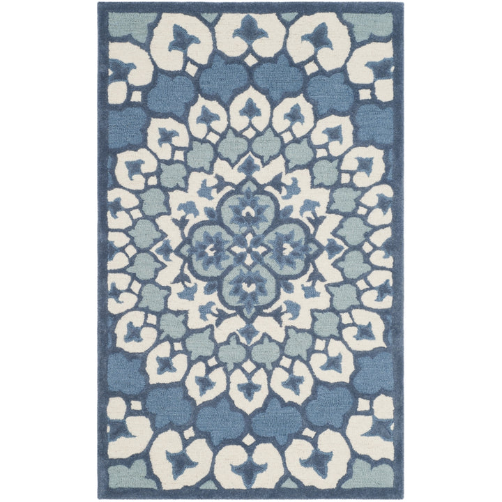 SAFAVIEH Bellagio BLG610G Handmade Ivory / Blue Rug Image 10