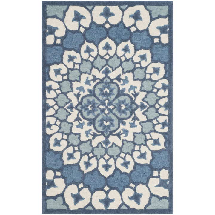 SAFAVIEH Bellagio BLG610G Handmade Ivory / Blue Rug Image 1