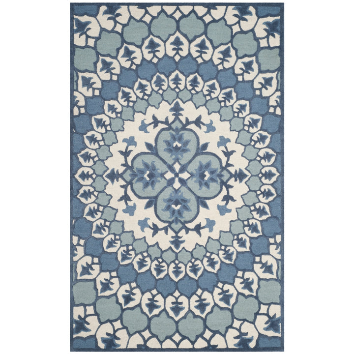 SAFAVIEH Bellagio BLG610G Handmade Ivory / Blue Rug Image 11