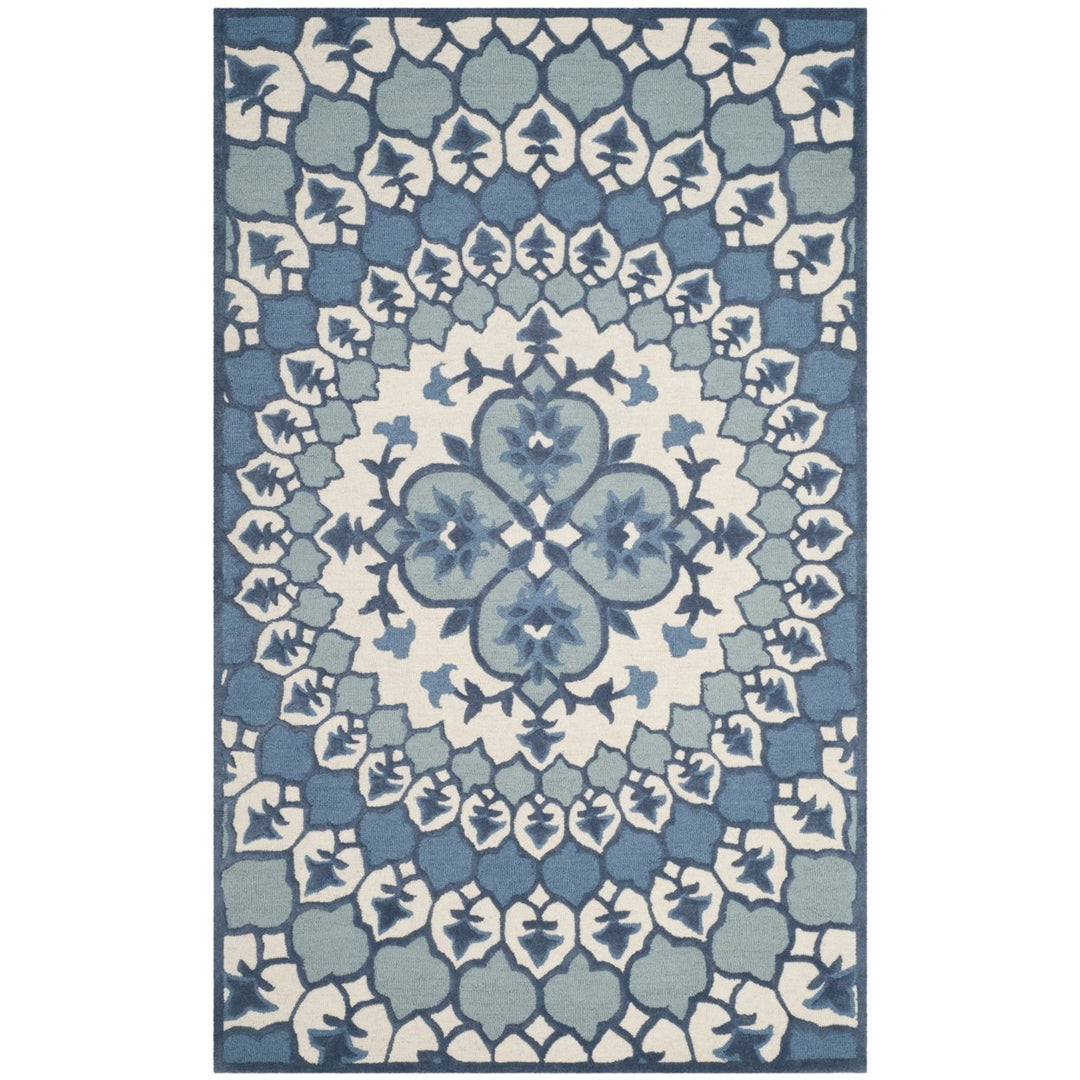 SAFAVIEH Bellagio BLG610G Handmade Ivory / Blue Rug Image 1