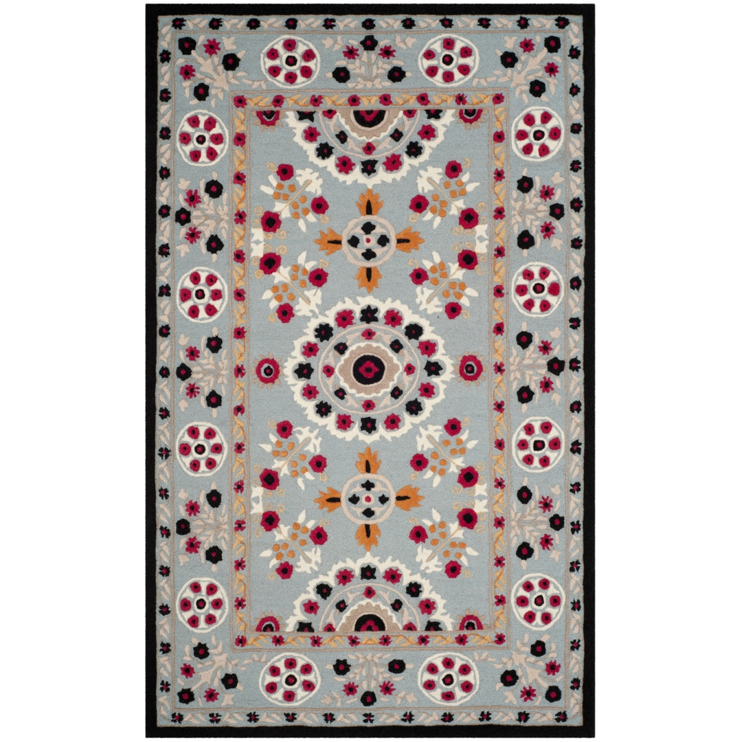 SAFAVIEH Bellagio BLG628B Handmade Light Blue /Black Rug Image 1