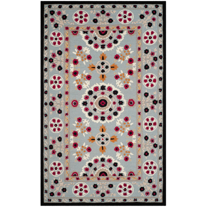 SAFAVIEH Bellagio BLG628B Handmade Light Blue /Black Rug Image 1