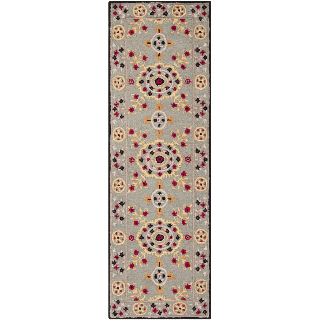 SAFAVIEH Bellagio BLG628A Handmade Light Grey /Black Rug Image 5