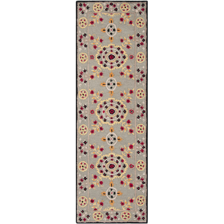 SAFAVIEH Bellagio BLG628A Handmade Light Grey /Black Rug Image 5