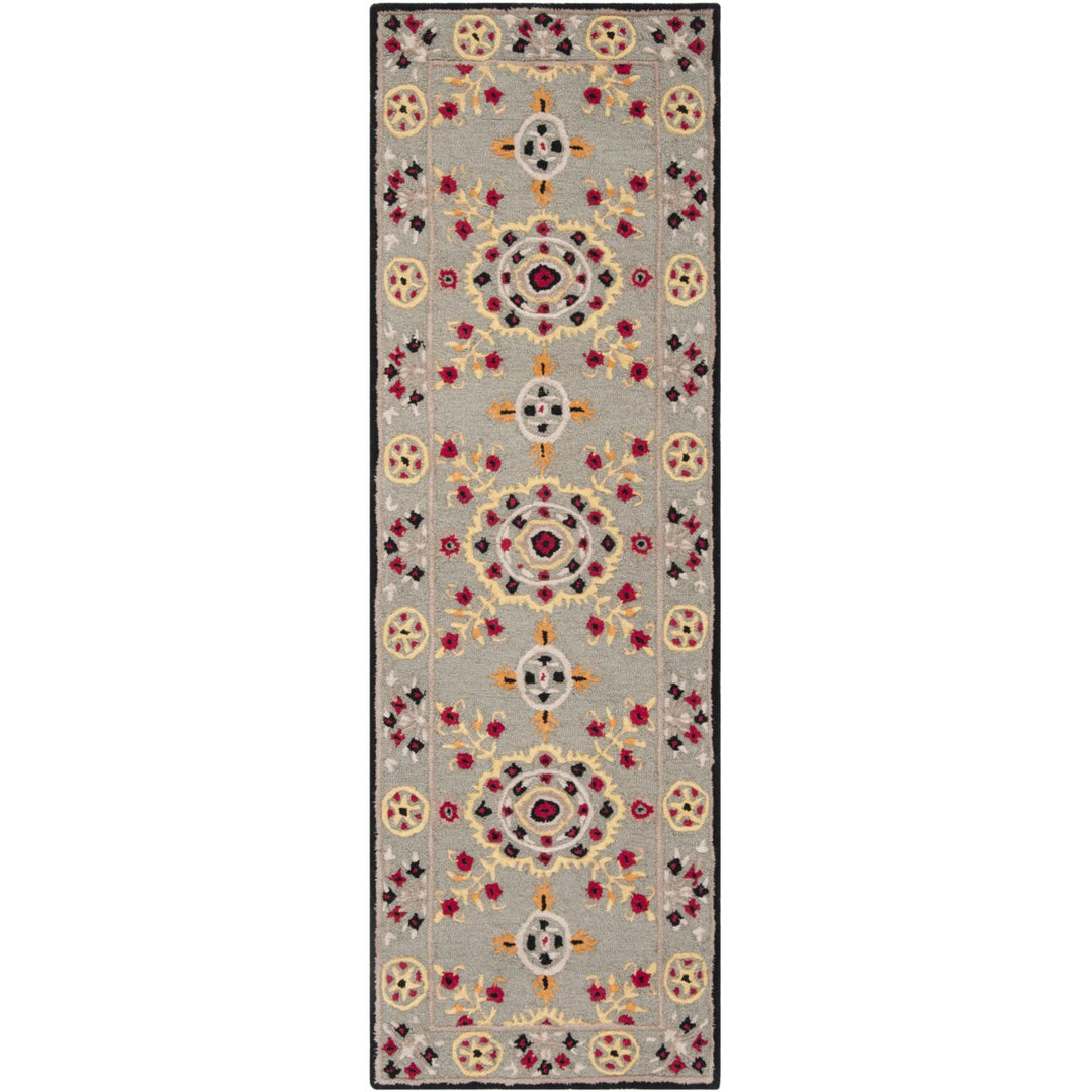 SAFAVIEH Bellagio BLG628A Handmade Light Grey /Black Rug Image 1