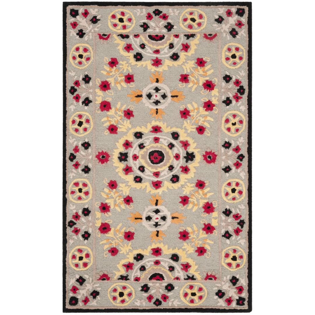 SAFAVIEH Bellagio BLG628A Handmade Light Grey /Black Rug Image 1