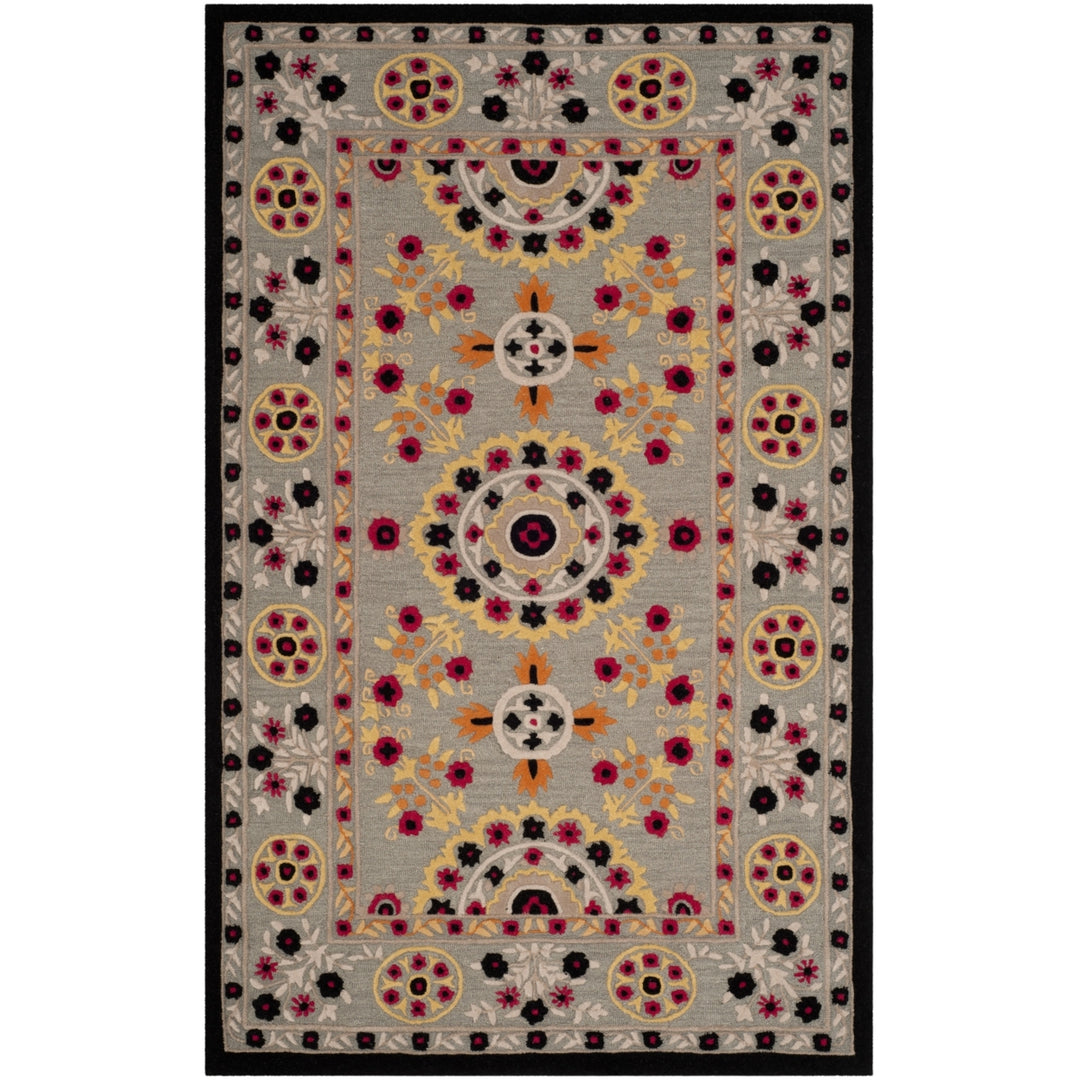 SAFAVIEH Bellagio BLG628A Handmade Light Grey /Black Rug Image 10