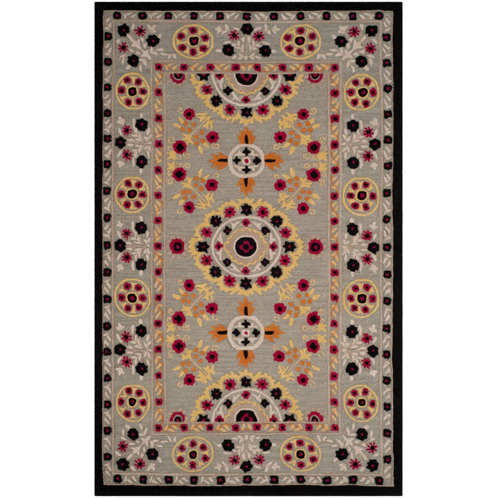 SAFAVIEH Bellagio BLG628A Handmade Light Grey /Black Rug Image 10