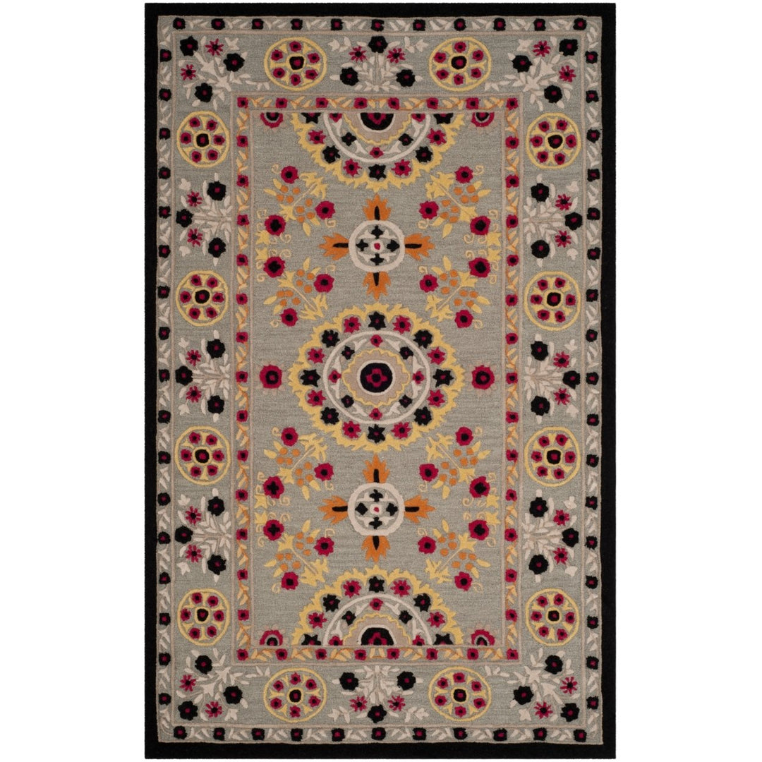 SAFAVIEH Bellagio BLG628A Handmade Light Grey /Black Rug Image 1