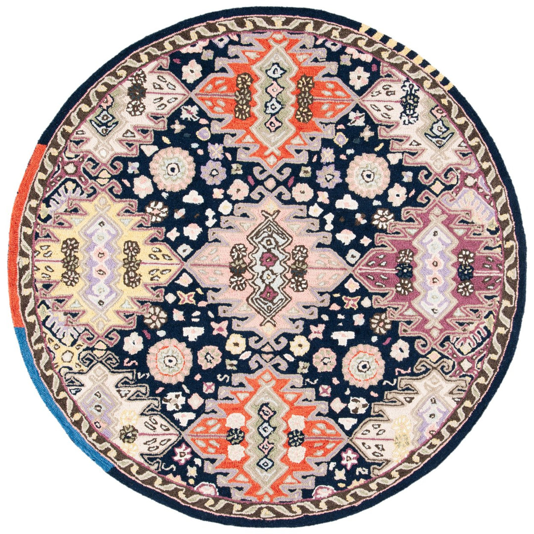 SAFAVIEH Bellagio BLG626N Handmade Navy / Sage Rug Image 4