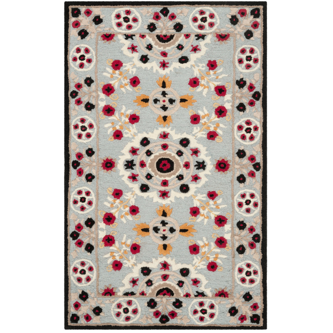 SAFAVIEH Bellagio BLG628B Handmade Light Blue /Black Rug Image 1